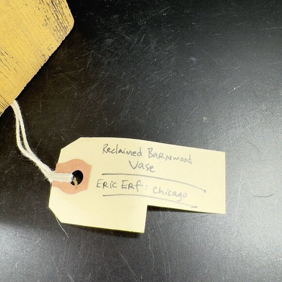 Eric Erf Primitive Barn Wood Vase Vessel Vintage Decor Hand Made Reclaimed VTG - Picture 15 of 15